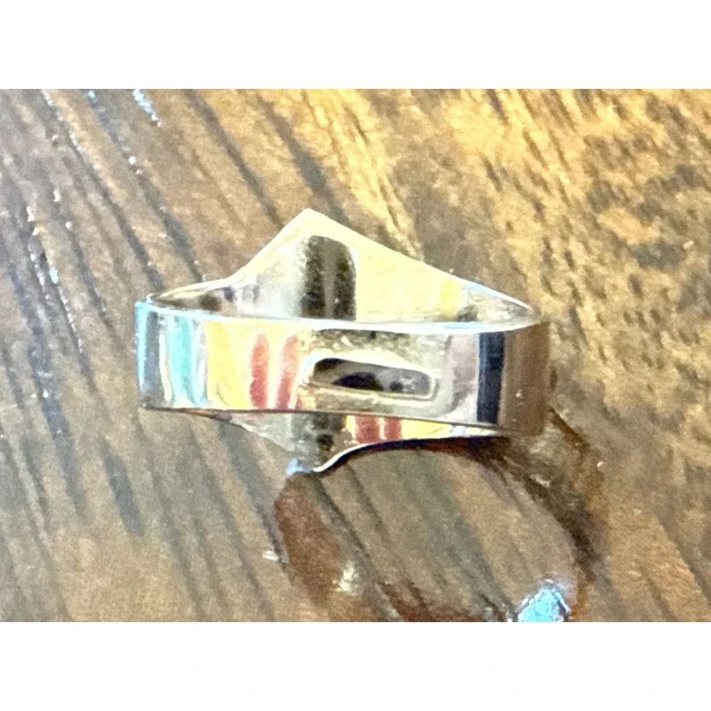 Vintage Brass Mothers Ring Family Birthstone‎ Rhinestone Starburst Textured Band